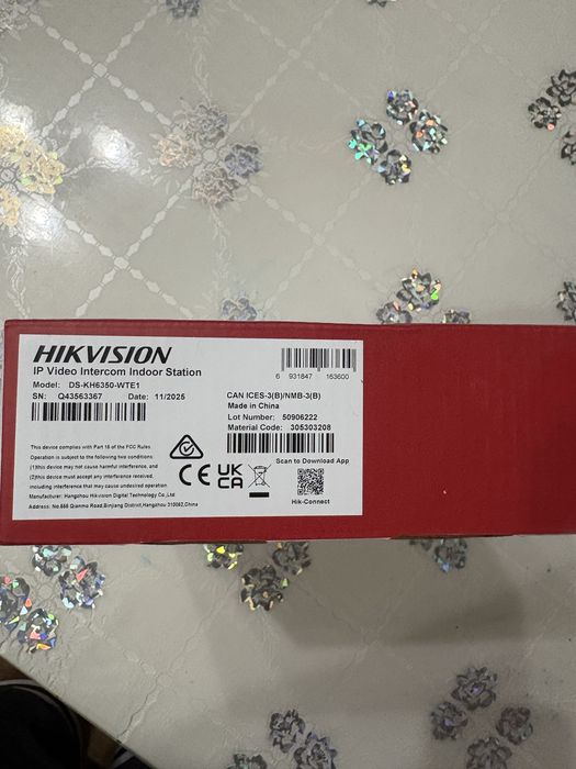 Домофон Hikvision DS-KH6350-WTE1