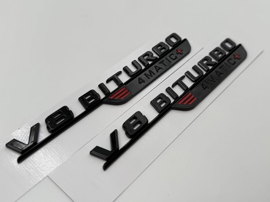 Set Embleme Mercedes V8 Biturbo 4Matic+ negru nou