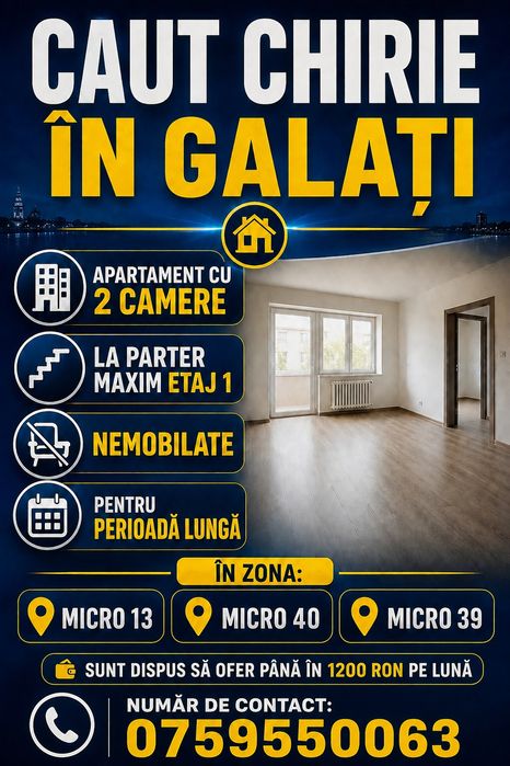 Caut chirie in Galați