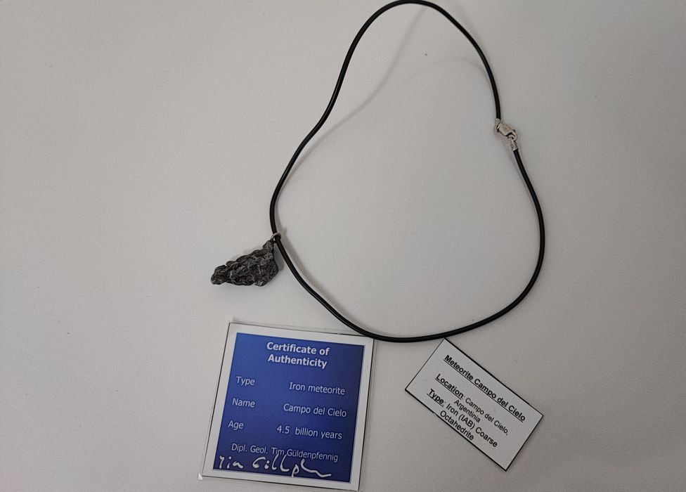 Pandantiv meteorit cu certificat de autenticitate ! - argint 925