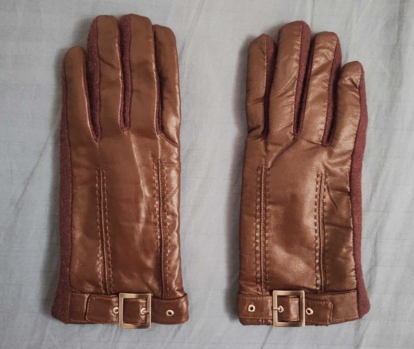 Перчатки зимние кожаные с мехом