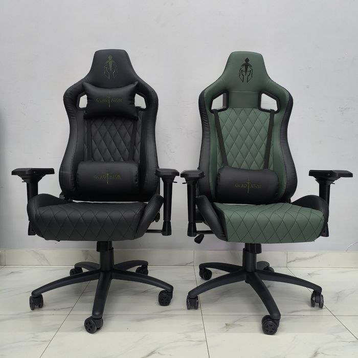 Компьютерное игровое геймерское кресло Модель Gladiator one green
