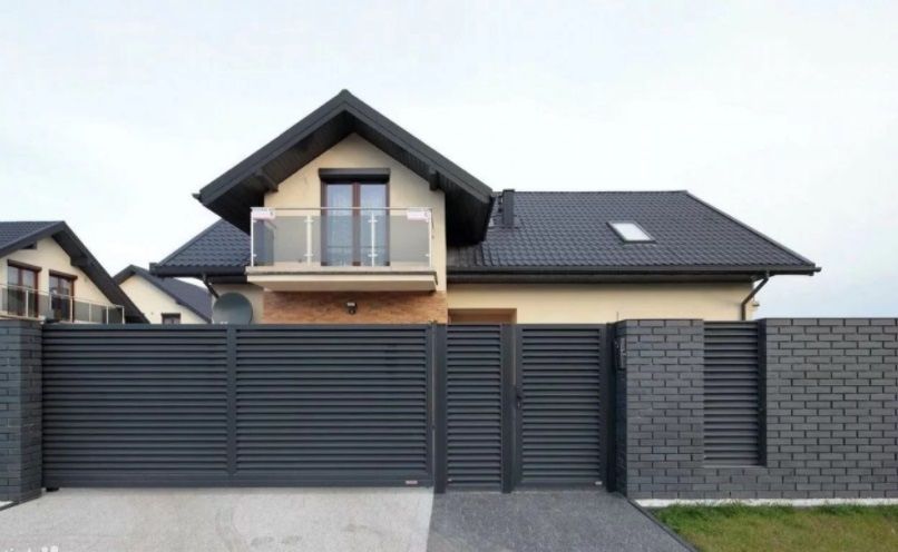 Забор серый графит фото Забор серый графит фото