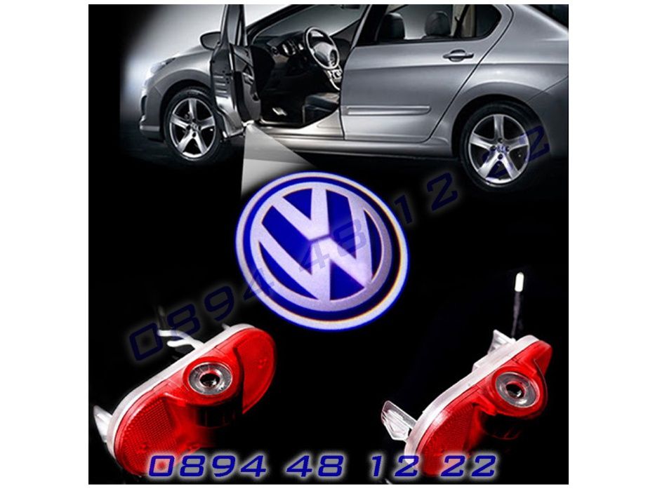 LED ЛЕД Светещо Лого Проектор Врата Автомобил Кола Проектори VW Golf