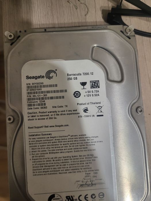 Продам жёсткий диск 250gb и 500gb