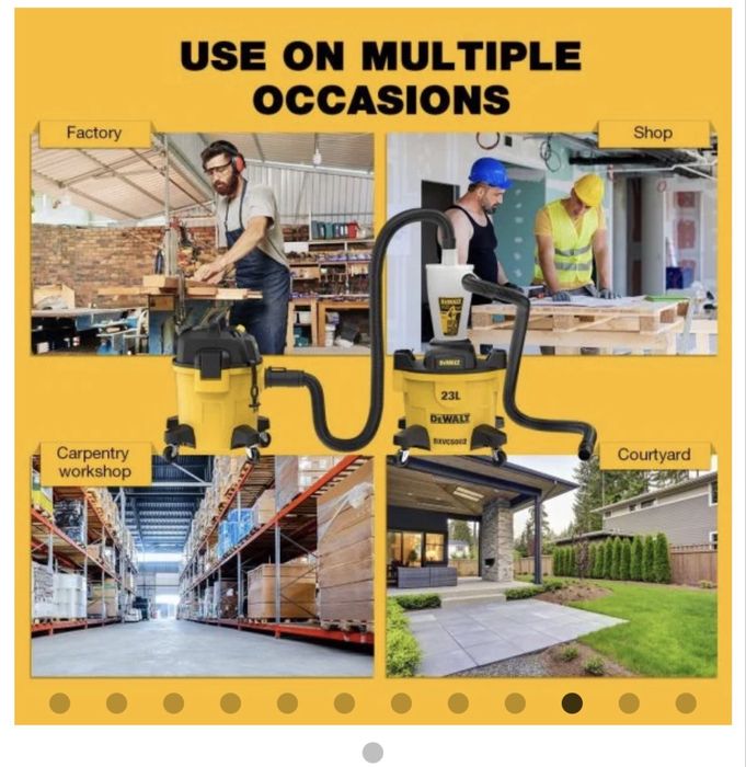 Циклонен прахоуловител за прахосмукачка DeWalt DXVCS002, Ø 48 мм, 23 л