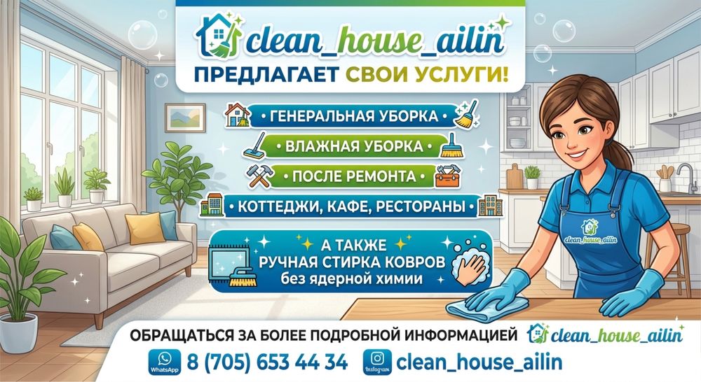 Поддерживающая уборка квартир , домов!