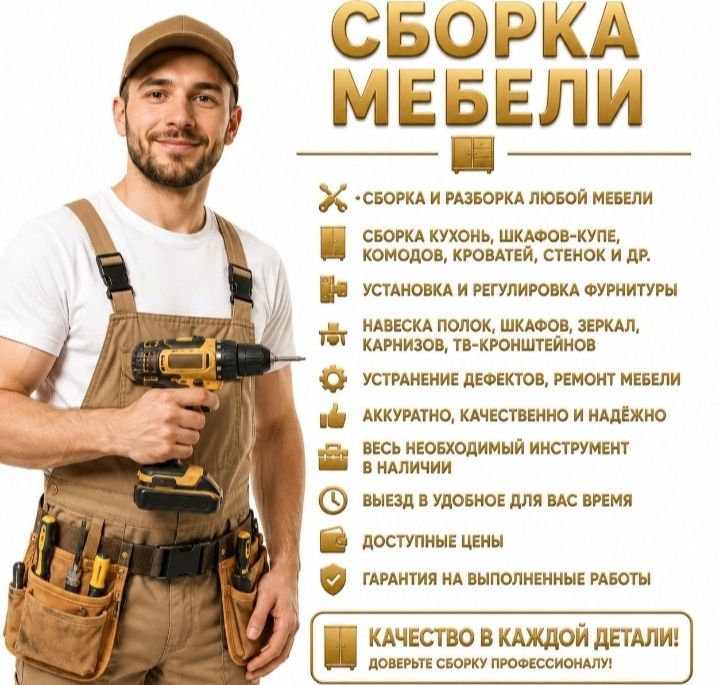 Сборка и Разборка мебели Мебельщик !!