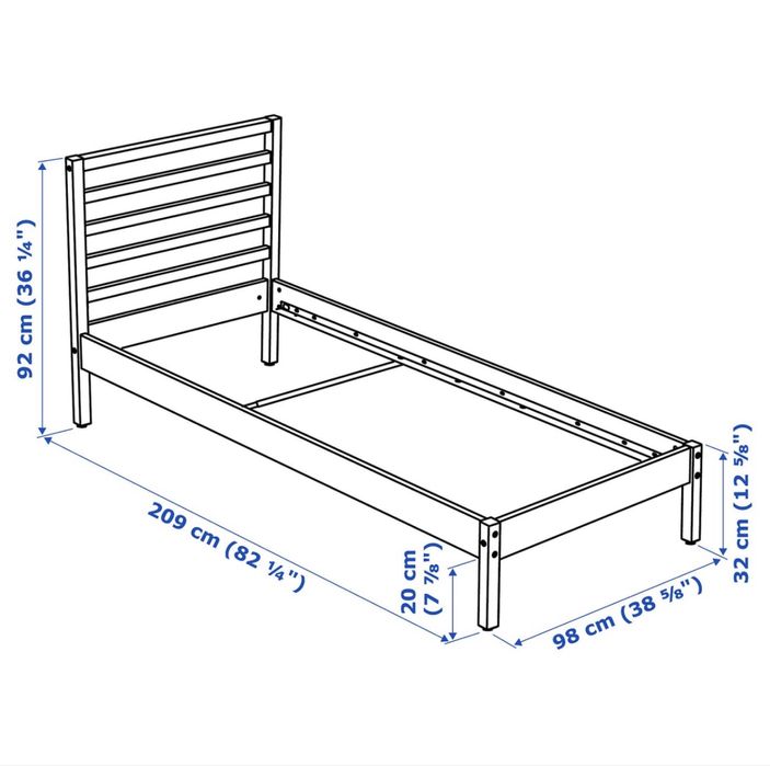 Cadru pat, pin, 90x200 cm (IKEA)