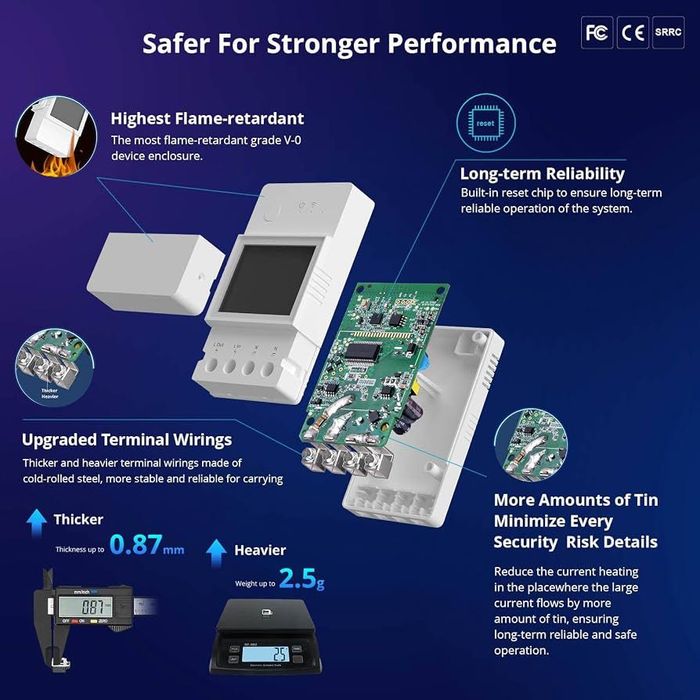 SONOFF POW Elite: умный счётчик энергии, 16А, 3500Вт, Wi-Fi