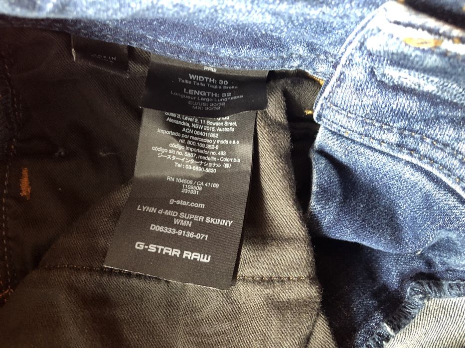 G-Star RAW Lynn D-Mid Waist Super Skinny Jeans дамски дънки 28-29