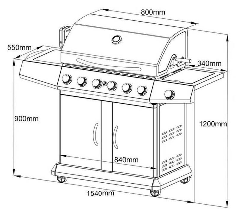 Газово барбекю KS14009 - шест горелки