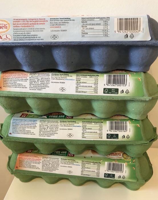 Cofraje pentru oua din carton