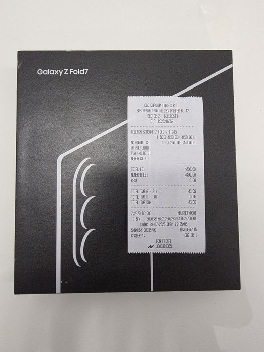 Samsung Z Fold 7 5G Blue Shadow 256Gb Dual Sim NOU Sigilat Acte 2 ANI GARANTIE