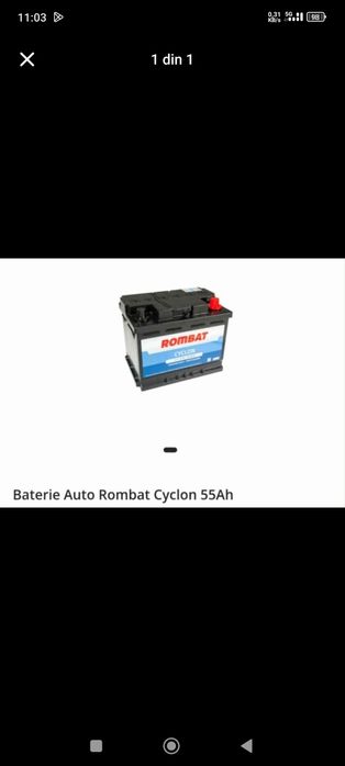 Baterie auto Rombat 12v 55Ah