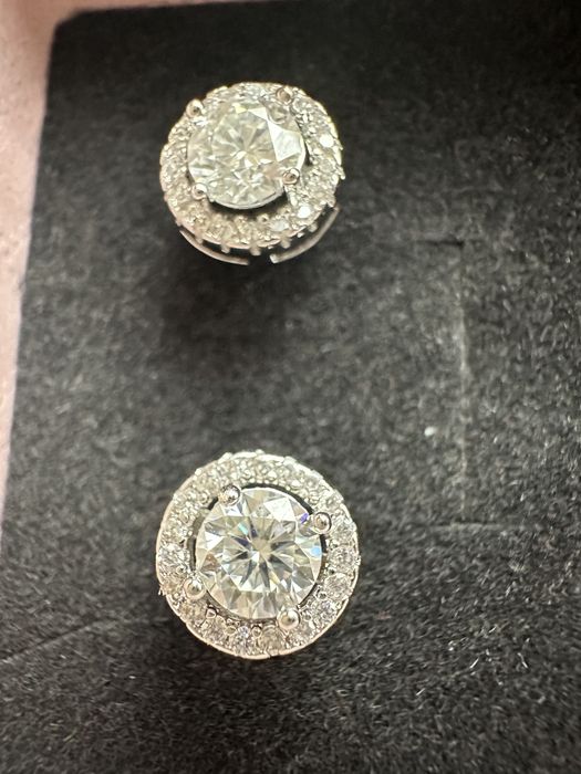 Cercei argint cu Moissanite de 0.5 carate