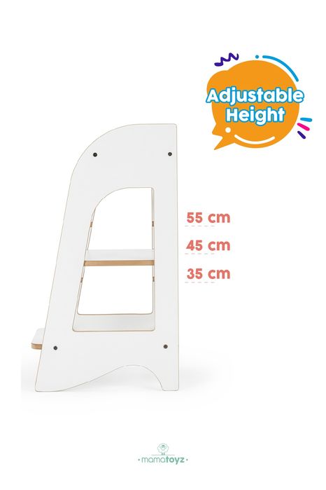 Учебна кула Монтесори бял МДФ