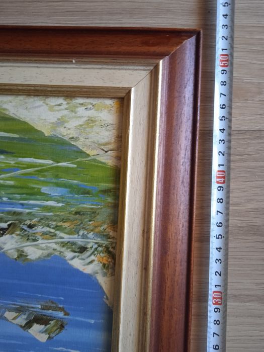 Картина масло оригинал подпис 50+62