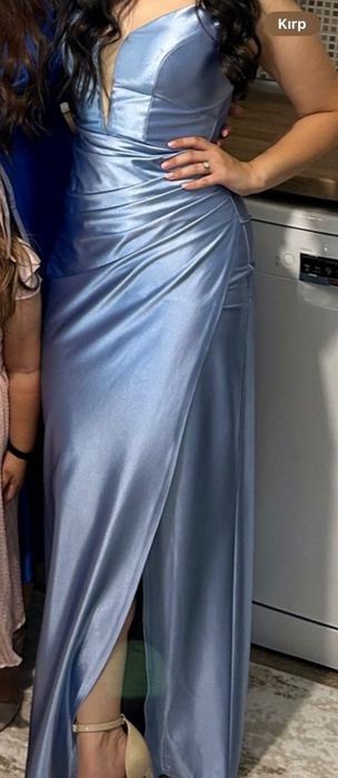 Рокля синя и кафява