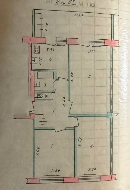 Юнусабад 4 Хавас 3/1/4 кирпич, без ремонта балкон 2х6м