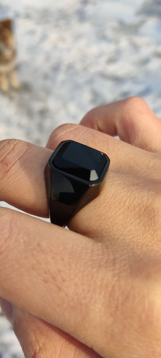 Перстень титан агат