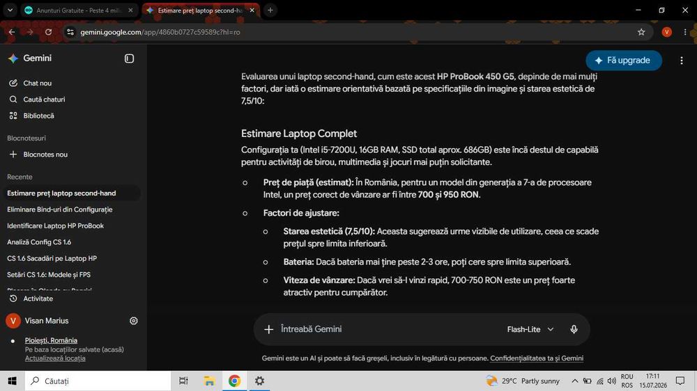 Leptop Hp ProBook 450 G5
