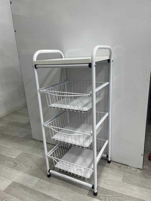 Полка этажерка с проволочными корзинами