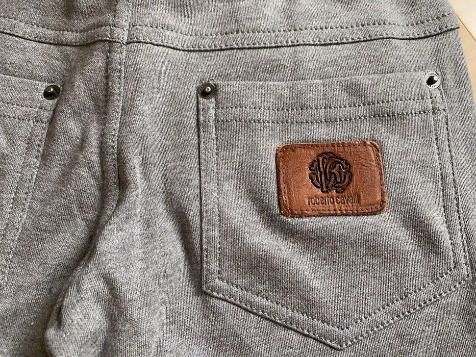 Pantaloni copii Roberto Cavalli baieti bumbac gri 4 ani 107 cm