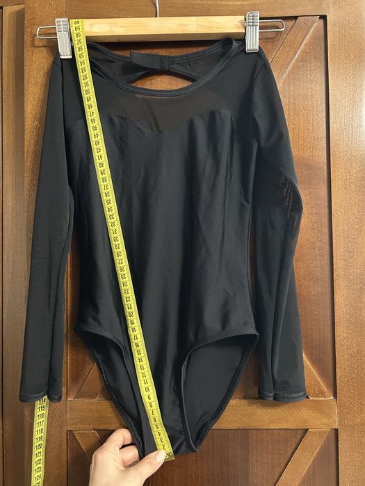 Bluza antrenament dans sportiv 9-11 ani neagra cu spatele gol