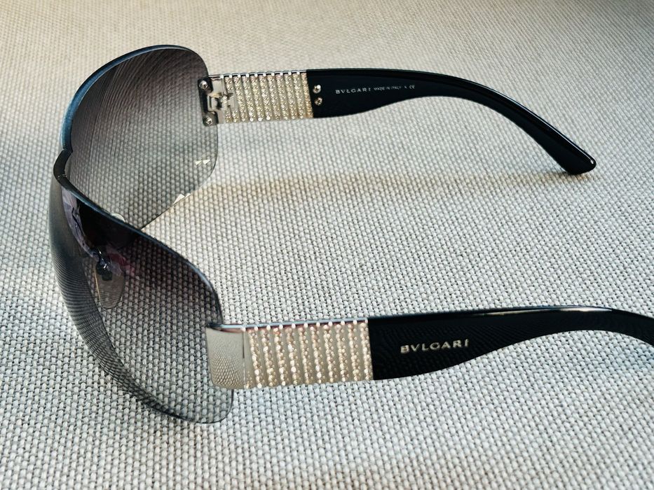 Ochelari dama originali Bvlgari Black Gradient 6030B Crystals Shield