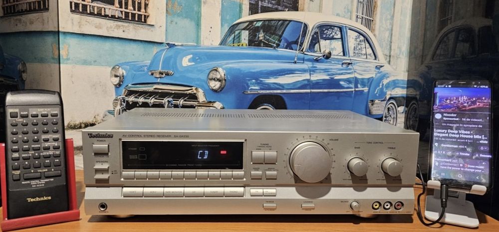 Amplificator statie amplituner receiver Technics SA-GX 230 - argintiu