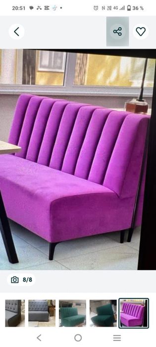 Кафе/ресторанға мебель | Диван, стол, кресло