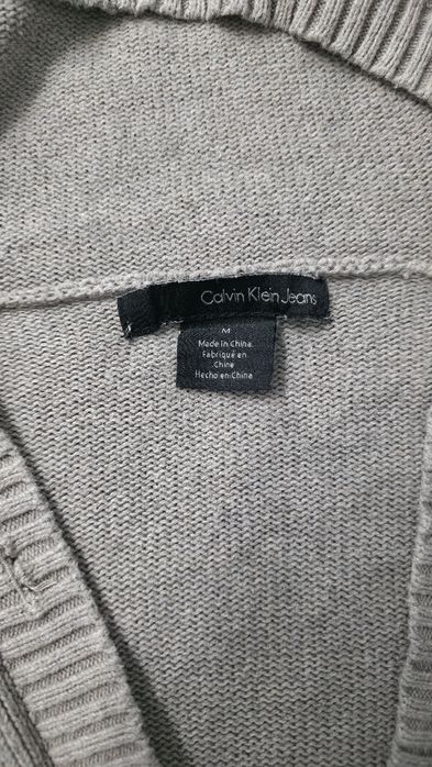 Cardigan tricotat cu gluga 100% bumbac, Calvin Klein Jeans, M