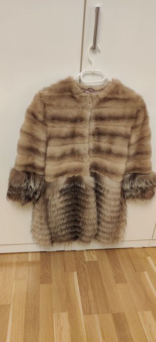 Haina blana nurca&vulpe argintie mărime xs/s