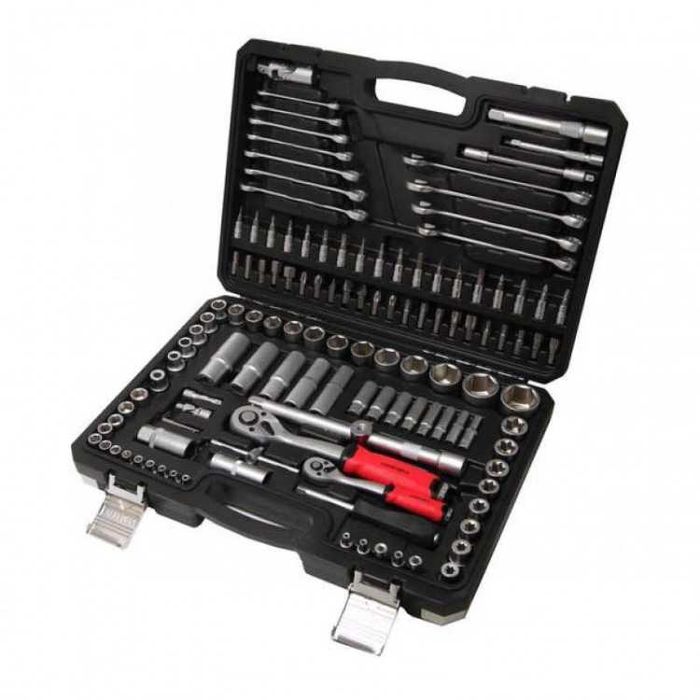 НЕМСКИ Инструменти EverForce 125 Части + Ключове 8-22мм + ЛЕД ФЕНЕР