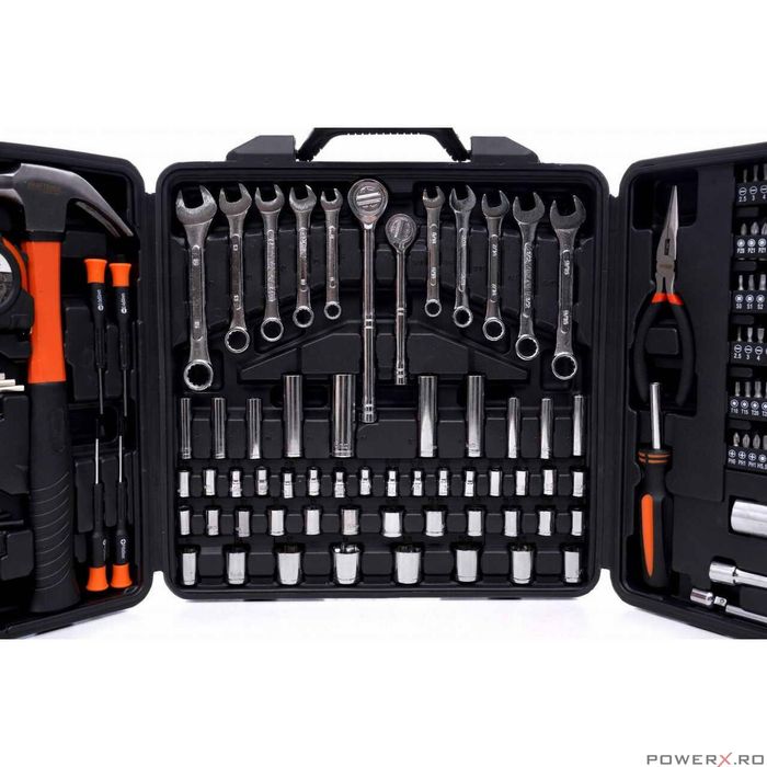 Trusa scule din oțel crom-vanadiu cu valiza, 140 elemente, Kraft