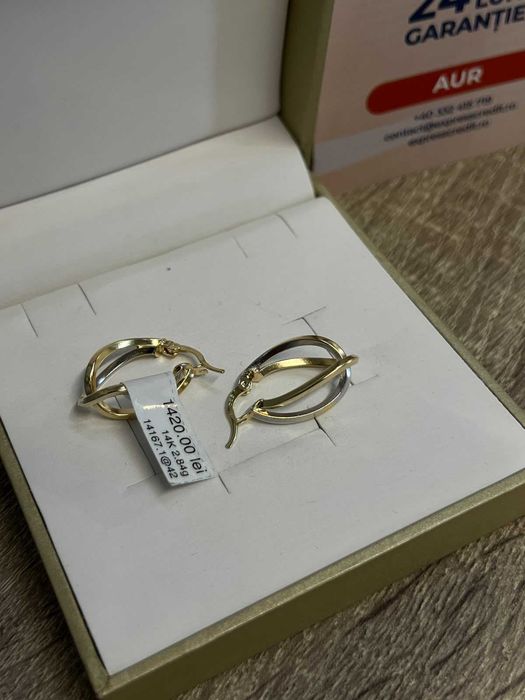 Cercei Aur 14K 2.84gr (AG42 B.14167) GARANTIE 24 LUNI