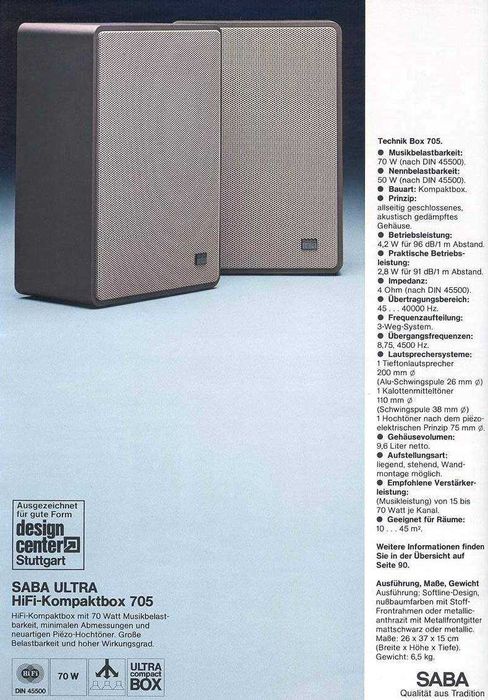 Pereche boxe Saba Ultra Hifi Box 705