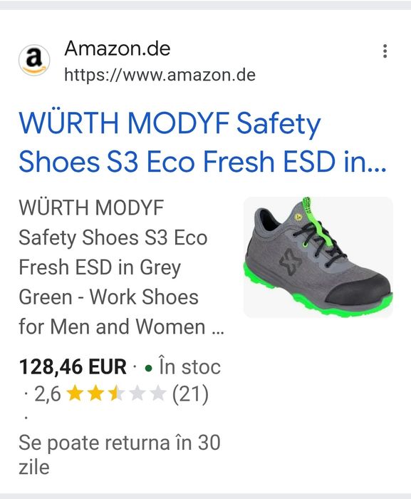 Adidasi WURTH Eco Fresh Grey, gen UVEX marimea 42