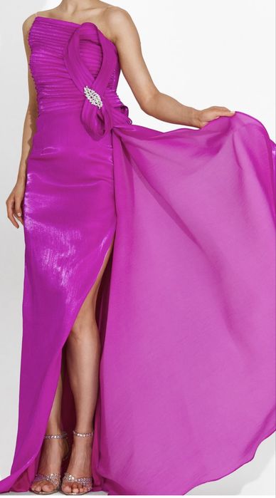 Rochie eleganta de ocazie, dama, lunga, fucsia