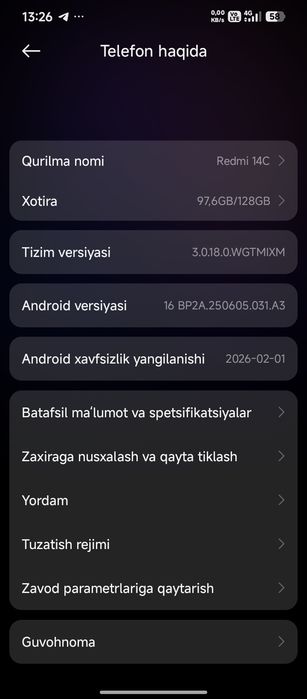 Redmi 14c karobka dakumeti bor