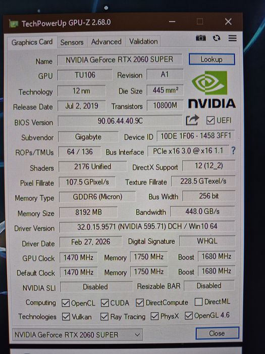 Продам RTX 2060 SUPER.