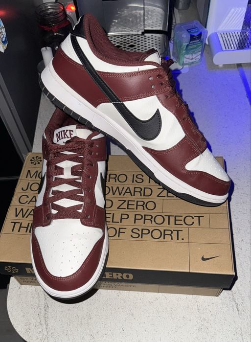 Nike dunk low-тъмночервено и бяло