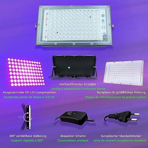 Glostars 100W UV - proietor UV - set de 2 (black light)