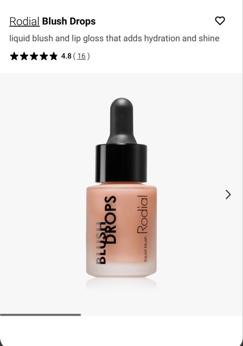 Rodial Blush Drops течен руж и блясък за устни придаващ хидратация и блясък