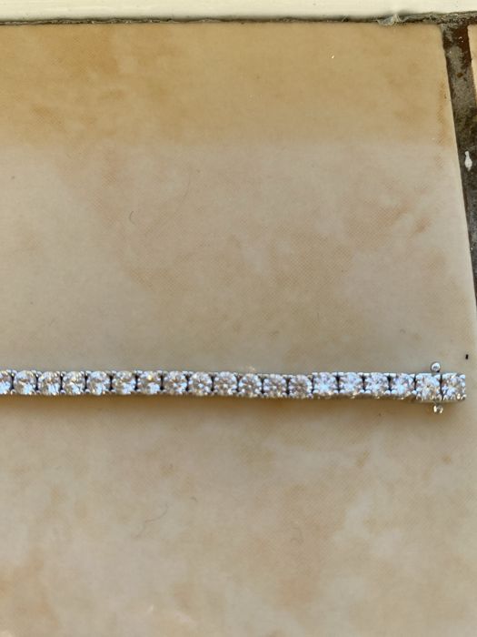 Bratara tennis unisex aur alb 14 k noua