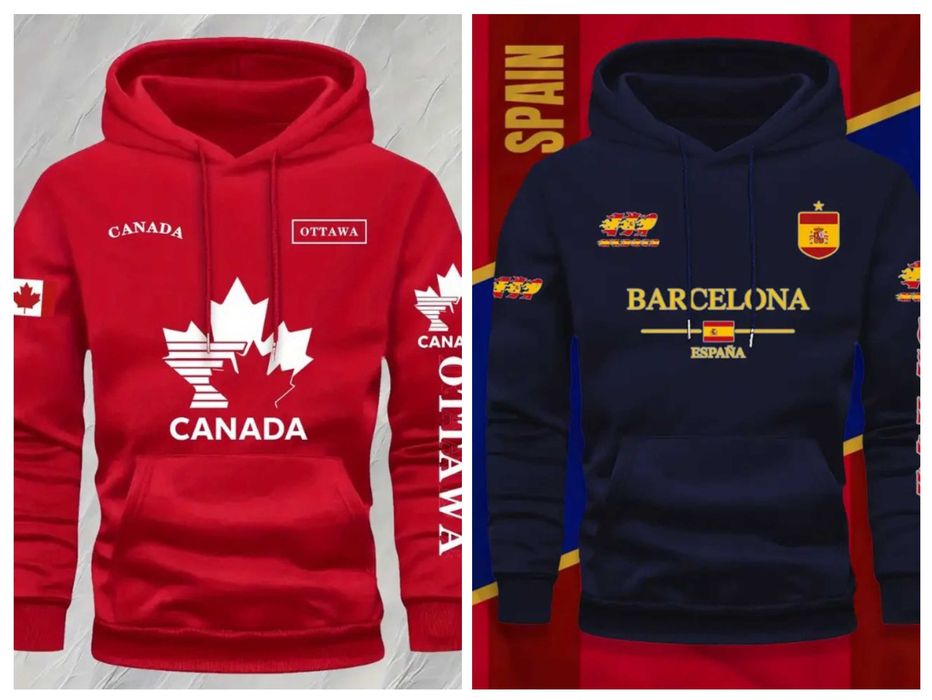 Мъжки суитшърт с качулка, Liverpool, PSG, Barcelona, Canada