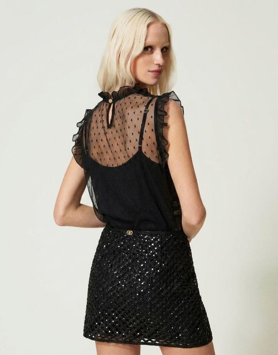 Топ/блуза Twinset, L/XL размер,2 части ,лого,нова с етикет!