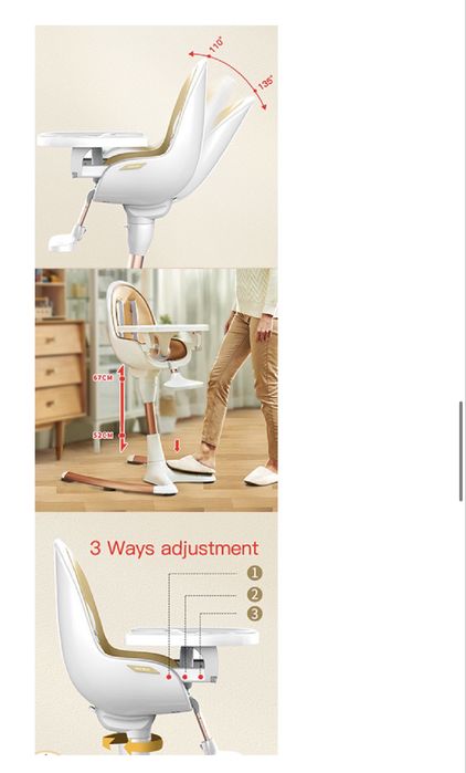 Scaun pentru Hranire Copii 3 in 1 hot mom 0-50kg