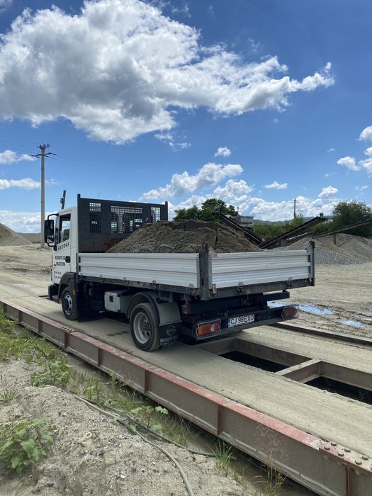 Vanzare cu transport nisip, pietris, balast, pamant, piatra sparta.